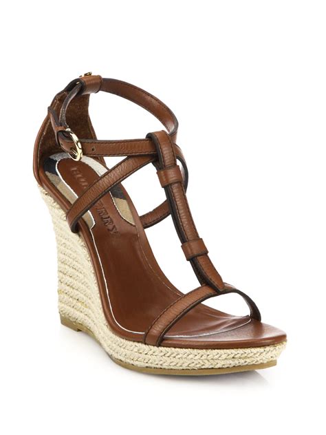 burberry wedland leather wedge espadrilles|Best 25+ Deals for Burberry Espadrille Wedge Sandals .